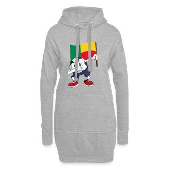 Bénin tamponnant Football - Sweat-shirt à capuche long Femme - gris chiné - Devant