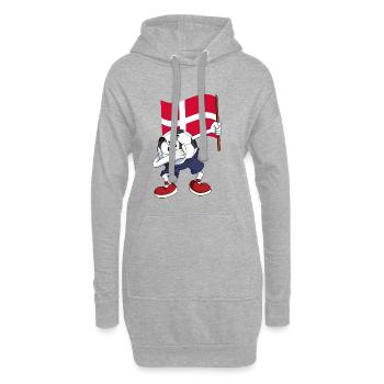 Danemark tamponnant Football - Sweat-shirt à capuche long Femme - gris chiné - Devant