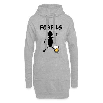 Fußpils - Sweat-shirt à capuche long Femme - gris chiné - Devant