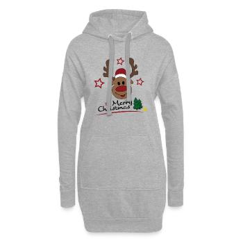 joyeux noel - Sweat-shirt à capuche long Femme - gris chiné - Devant