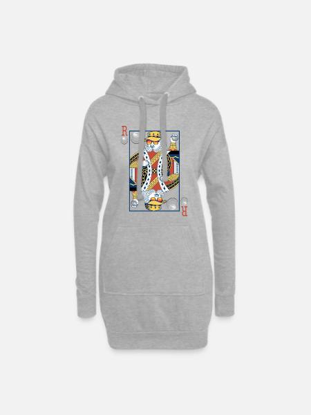 Roi de petanque v2 - Sweat-shirt à capuche long Femme - gris chiné