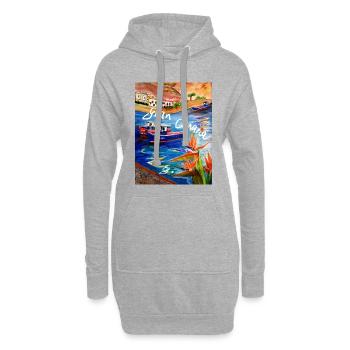 EG Urlaub I Cran Canaria I aquarelle - Sweat-shirt à capuche long Femme - gris chiné - Devant