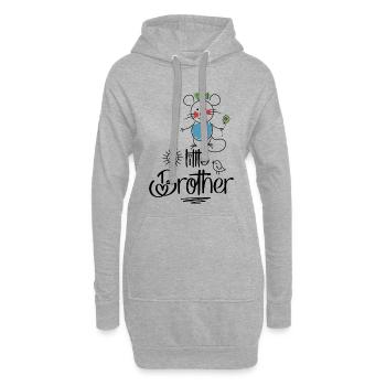 Petit frère - Sweat-shirt à capuche long Femme - gris chiné - Devant