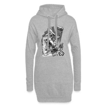 Peintres, peintres, pinceaux, artistes, artisans - Sweat-shirt à capuche long Femme - gris chiné - Devant