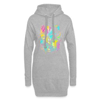 Retro Bmx Racing Colorful - Bmx Bike - Bmx Bike - Sweat-shirt à capuche long Femme - gris chiné - Devant