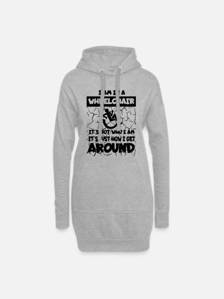 Ich bewege mich in meinem Rollstuhl * - Hoodie-Kleid - Grau meliert