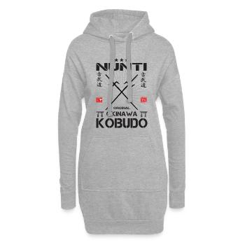Nunti Okinawa Kobudo Design - Hoodie-Kleid - Grau meliert - Vorne