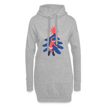 Tanzender Weihnachtsmann - Hoodie-Kleid - Grau meliert - Vorne