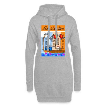 EG Tulipes I Amsterdam I Fleurs I Vacances - Sweat-shirt à capuche long Femme - gris chiné - Devant