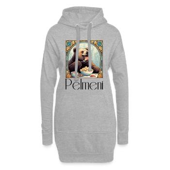 Ours Pelmeni Cadeau Russe - Sweat-shirt à capuche long Femme - gris chiné - Devant