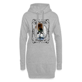 Bierzelt-Skull - Hoodie-Kleid - Grau meliert - Vorne