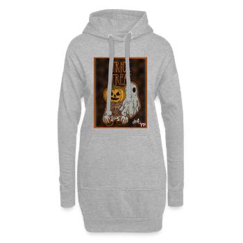HALLOWEEN - Sweat-shirt à capuche long Femme - gris chiné - Devant