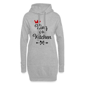 Tablier de cuisine pour homme - Sweat-shirt à capuche long Femme - gris chiné - Devant
