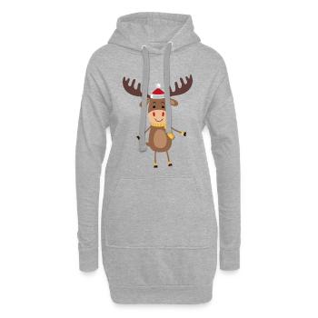 Lustige Weihnachten - Hoodie-Kleid - Grau meliert - Vorne