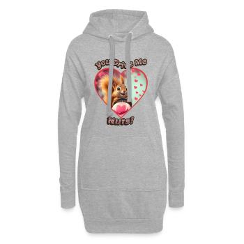 You Drive Me Nuts - Valentine Love Squirrel - Hoodie Dress - heather grey - Front