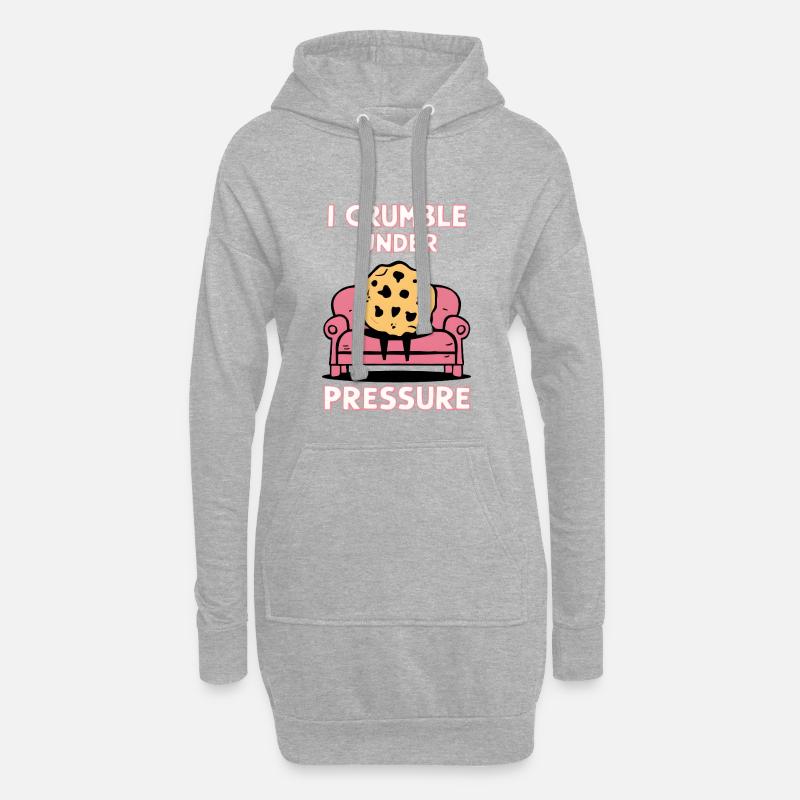 I crumble under pressure - Hoodie-Kleid - Grau meliert