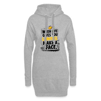 Make a Face - Hoodie-Kleid - Grau meliert - Vorne
