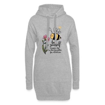 Abeille vous-même - Sweat-shirt à capuche long Femme - gris chiné - Devant