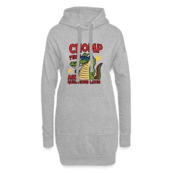 Mâchez d’abord, posez des questions plus tard - Sweat-shirt à capuche long Femme - gris chiné - Devant