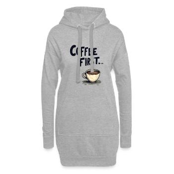 Coffee First - Hoodie-Kleid - Grau meliert - Vorne