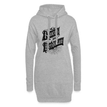 Raíces que Perduran - Hoodie-Kleid - Grau meliert - Vorne