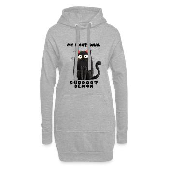 Emotionaler Support-Dämon – Lustige Katzen Edition - Hoodie-Kleid - Grau meliert - Vorne