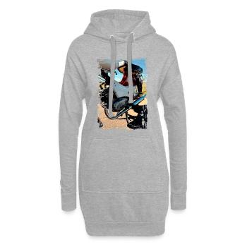 Star - Hoodie-Kleid - Grau meliert - Vorne