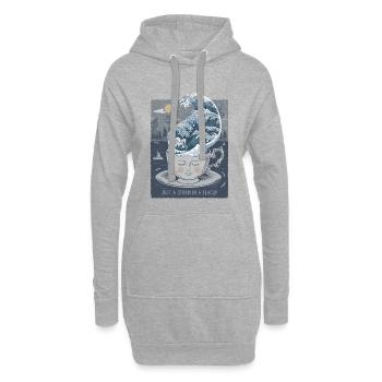 Just a Storm in a Teacup – Surreal und Achtsam - Hoodie-Kleid - Grau meliert - Vorne