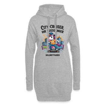 Skateur Licorne Urbain - Sweat-shirt à capuche long Femme - gris chiné - Devant