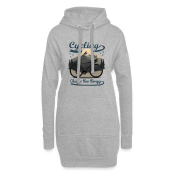 Cycling T-Shirt – Cheaper than Therapy - Hoodie-Kleid - Grau meliert - Vorne