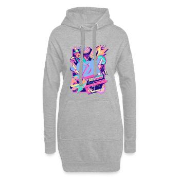 Neon Retro Teaser des années 90 Y2K - Sweat-shirt à capuche long Femme - gris chiné - Devant