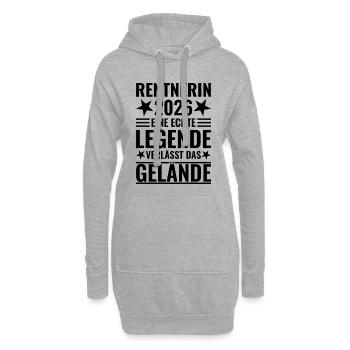 Rentnerin 2026 Eine Legende verlässt das Gelände - Hoodie-Kleid - Grau meliert - Vorne