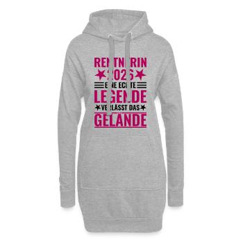 Rentnerin 2026 Eine Legende verlässt das Gelände - Hoodie-Kleid - Grau meliert - Vorne
