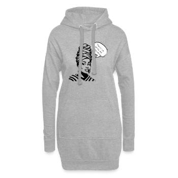 Conscience et Gratitude en Silhouette - Sweat-shirt à capuche long Femme - gris chiné - Devant