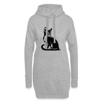 Design élégant de chat abyssin pour les fans de chats - Sweat-shirt à capuche long Femme - gris chiné - Devant