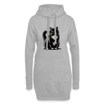British Shorthair Design - Chic et moelleux - Sweat-shirt à capuche long Femme - gris chiné - Devant