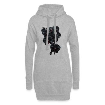 Splendeur de l’orchidée sombre dans le style gothique - Sweat-shirt à capuche long Femme - gris chiné - Devant