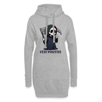 Bleiben Sie positiv - Hoodie-Kleid - Grau meliert - Vorne