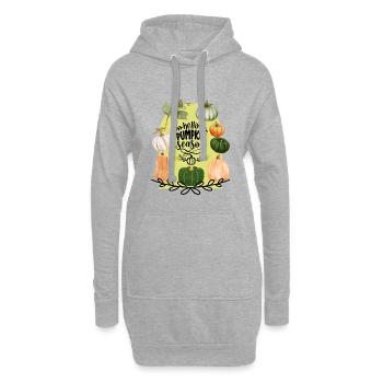 Hallo Kürbis-Saison - Hoodie-Kleid - Grau meliert - Vorne