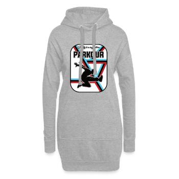 Conception de parkour – La gravité est une suggestion - Sweat-shirt à capuche long Femme - gris chiné - Devant