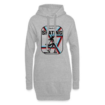 Conception de patins – Born to Roll - Sweat-shirt à capuche long Femme - gris chiné - Devant