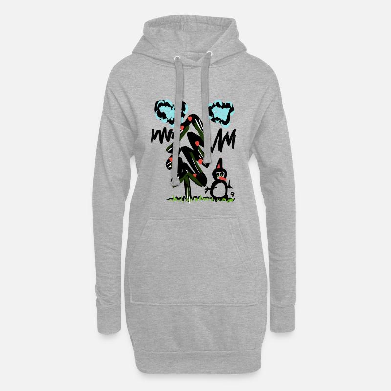 snow_time_2 - Hoodie-Kleid - Grau meliert