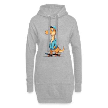 Dino Skater Hoodie Design - Hoodie-Kleid - Grau meliert - Vorne