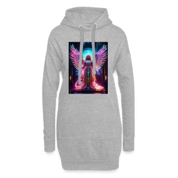 Neon-Seraphim_Fluegel_aus_Energie - Hoodie-Kleid - Grau meliert - Vorne