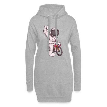 Astronaute chevauchant un vélo fixie – Peace Pose Space - Sweat-shirt à capuche long Femme - gris chiné - Devant