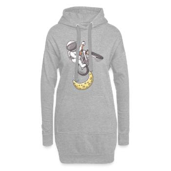 Astronaute Moon Bike Jump - Sweat-shirt à capuche long Femme - gris chiné - Devant