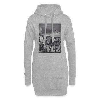 Zurich partout - Sweat-shirt à capuche long Femme - gris chiné - Devant