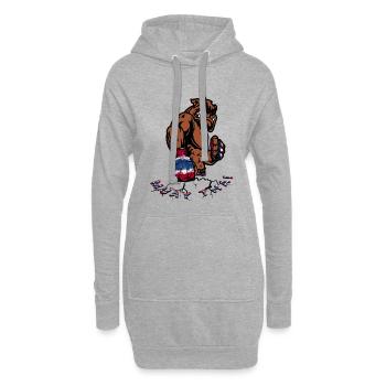 Bulldogge Boxer Flagge Fury - Hoodie-Kleid - Grau meliert - Vorne
