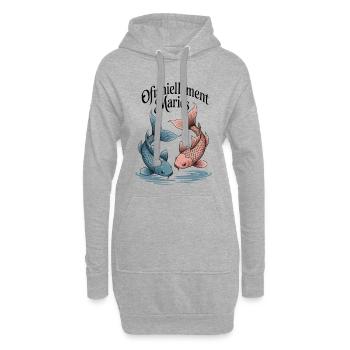 Humorvolles Hochzeitsgeschenk-Paar Peach offiziell - Hoodie-Kleid - Grau meliert - Vorne
