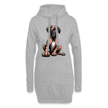 Deutsche Dogge Doggen Doggenbesitzer Doggenfan - Hoodie-Kleid - Grau meliert - Vorne